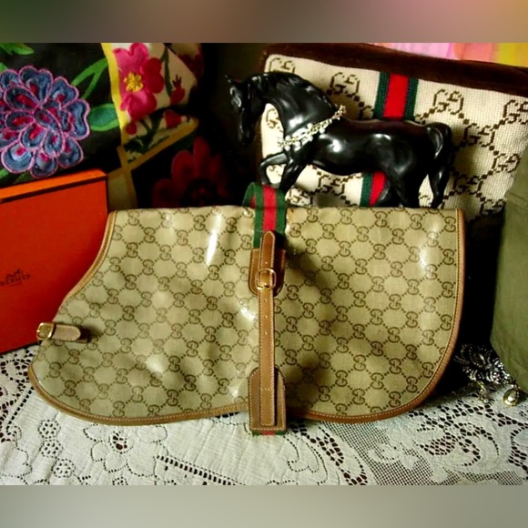 Ultra RARE Vintage GUCCI Waterproof GG w/ Webbing Monogram Pet Dog Jacket Coat - Picture 5 of 6